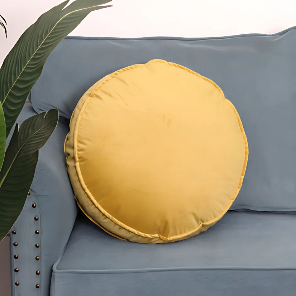 Lavish Velvet Round Cushion Amber 20" (Diameter)