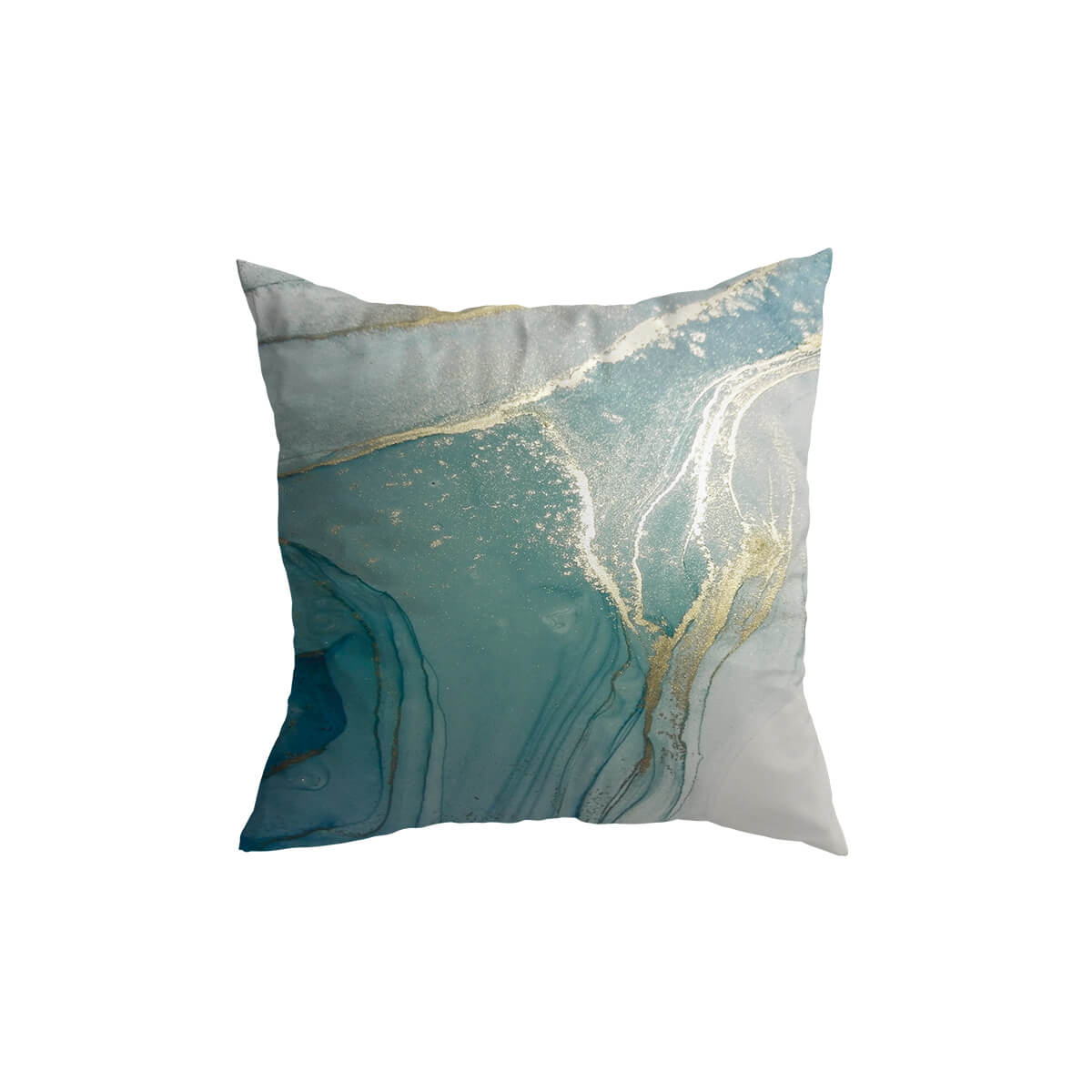 Turquoise Gold Marble Pattern Cushion Covers Basalt