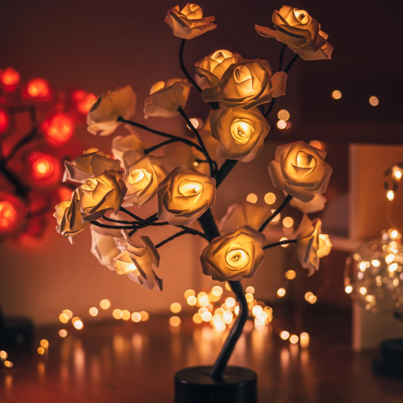 LED Rose Lamp Beige