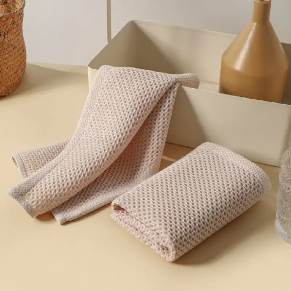 Honeycomb Absorbent Kitchen Towels Cream Color 13"x13"
