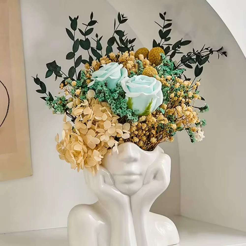 Chic Ceramic Vase Set Thoughtful Woman