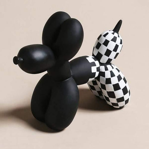 Balloon Animal Puppies Checkered Black