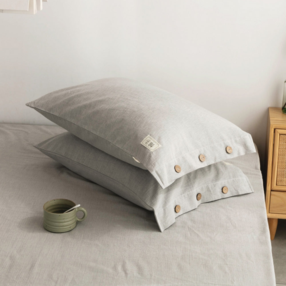 Cotton Pillowcases - Twin Pack Gray 19"x29"(standard)