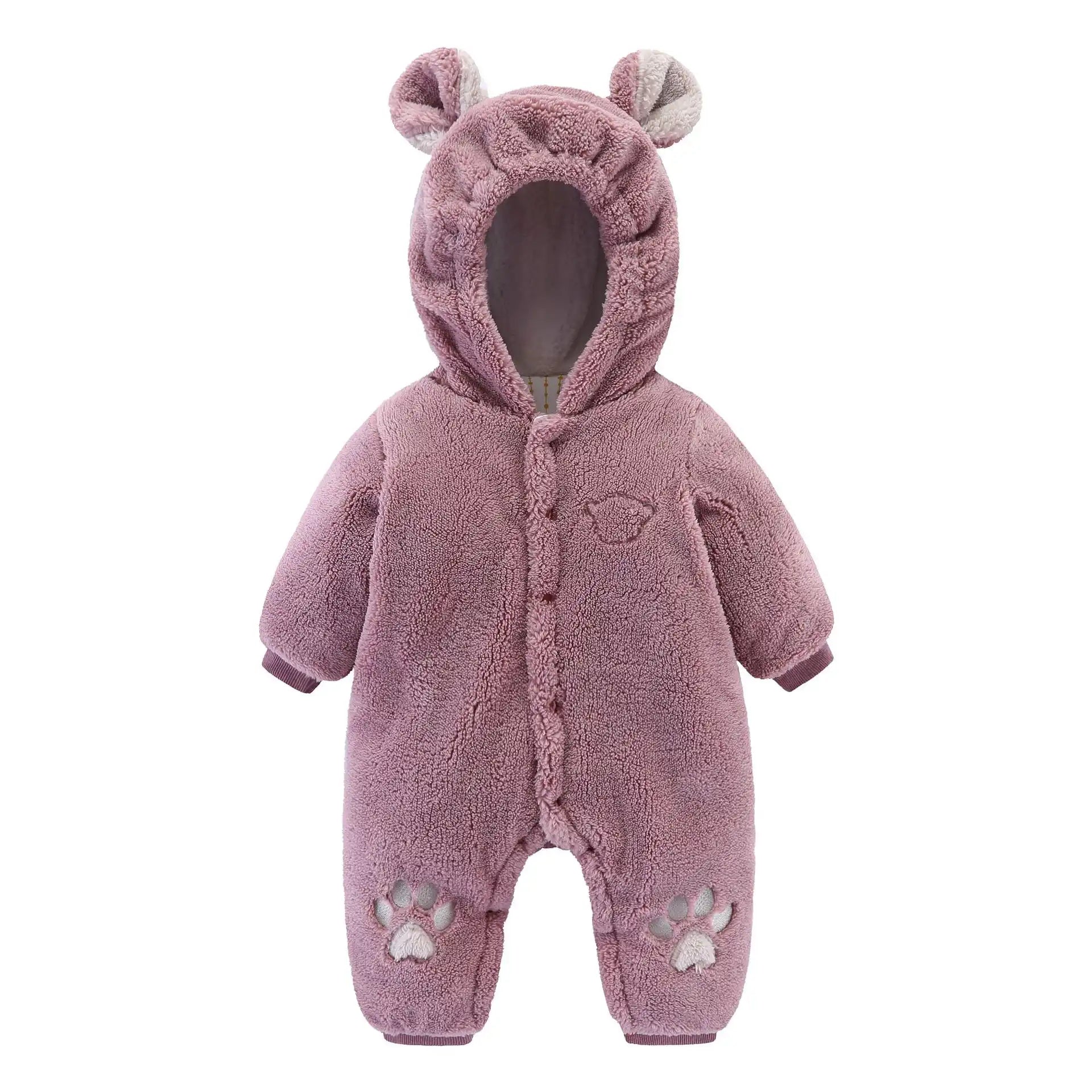 Baby Thick Winter Romper Purple