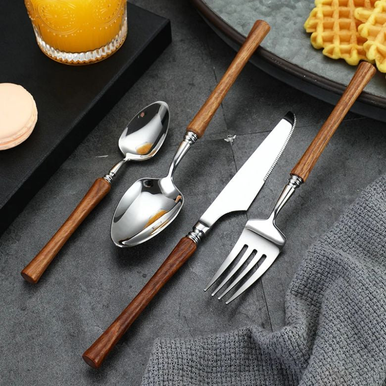 Silverware Set - Wooden Handle