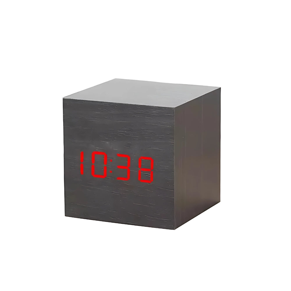 Modern Cube LED Alarm Clock Slate Gray