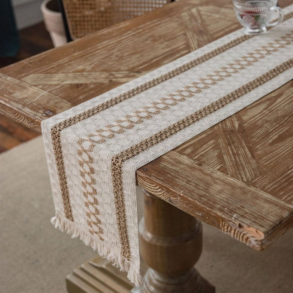 Boho Cotton Tassel Table Runner