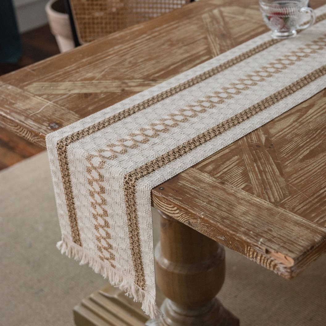 Boho Cotton Tassel Table Runner
