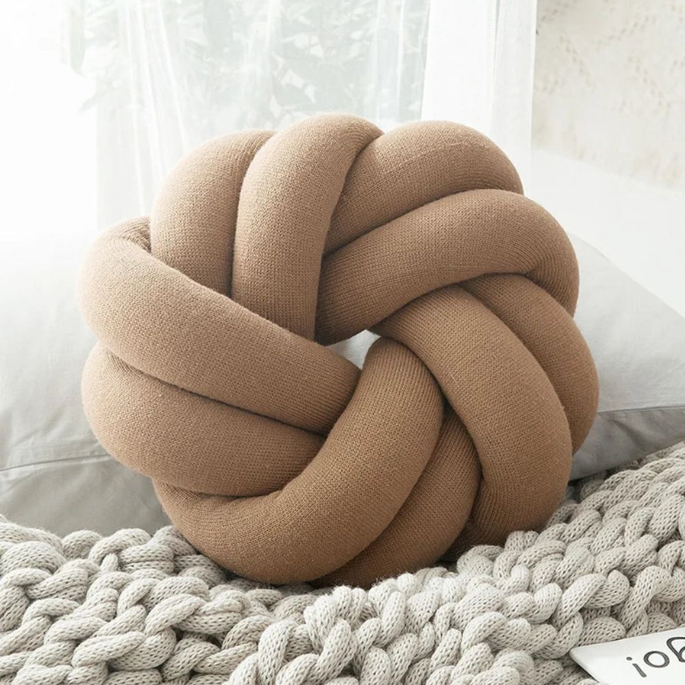 Puffy Pretzel Cushion Mocha Twist