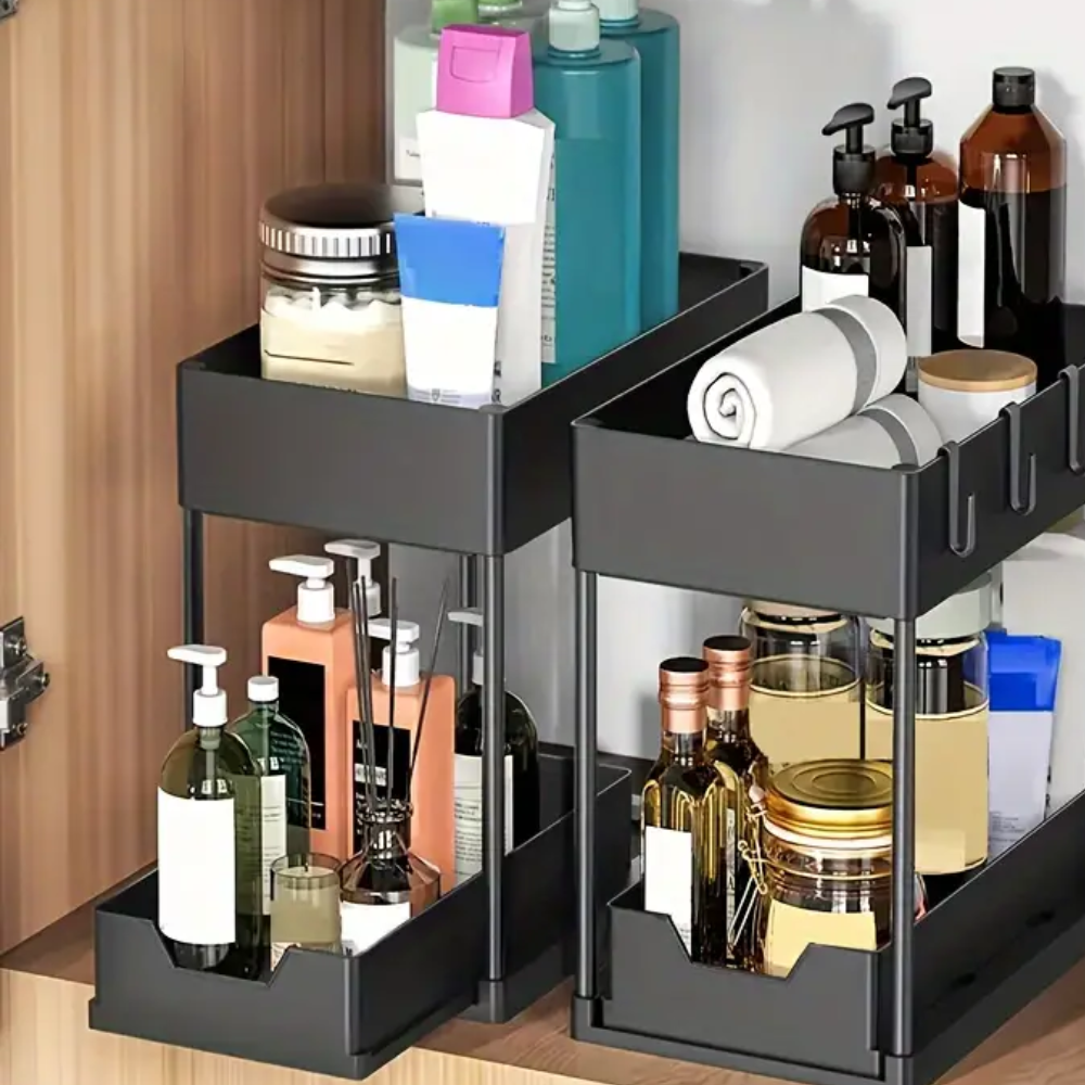 Under Sink Organizers (1 Set of 2 Organizers) (BLACKLIST)