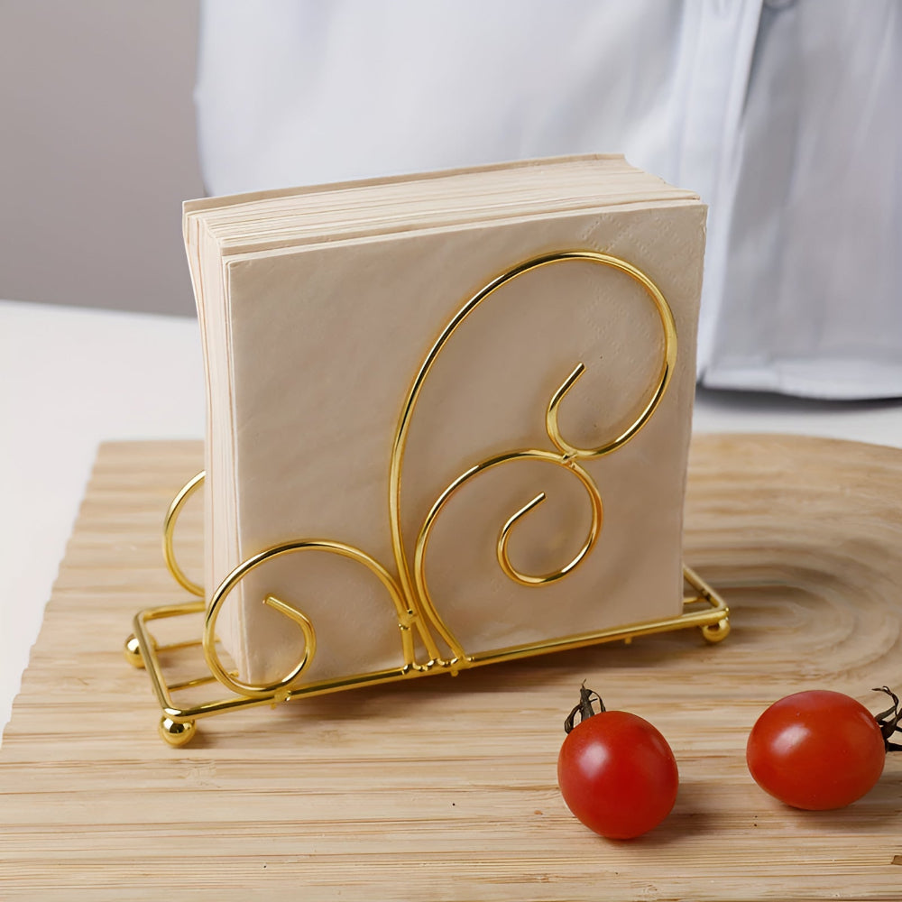 Stylish Swirl Napkin Holder Champagne