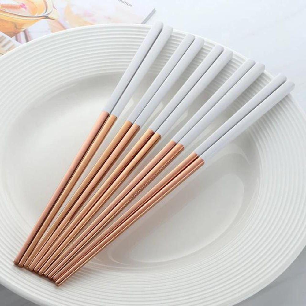 Tokyo Chopsticks Rose Gold and White