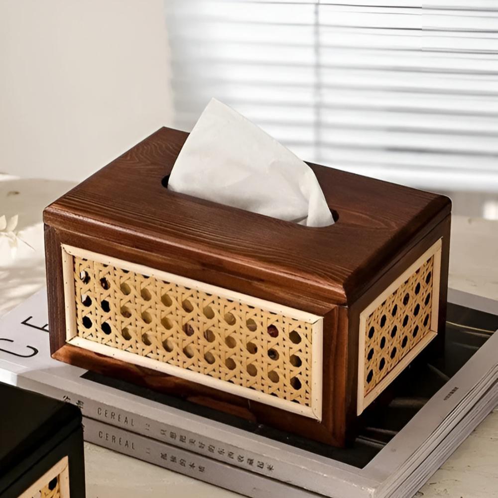 Minimalist Japandi Tissue Box Brown