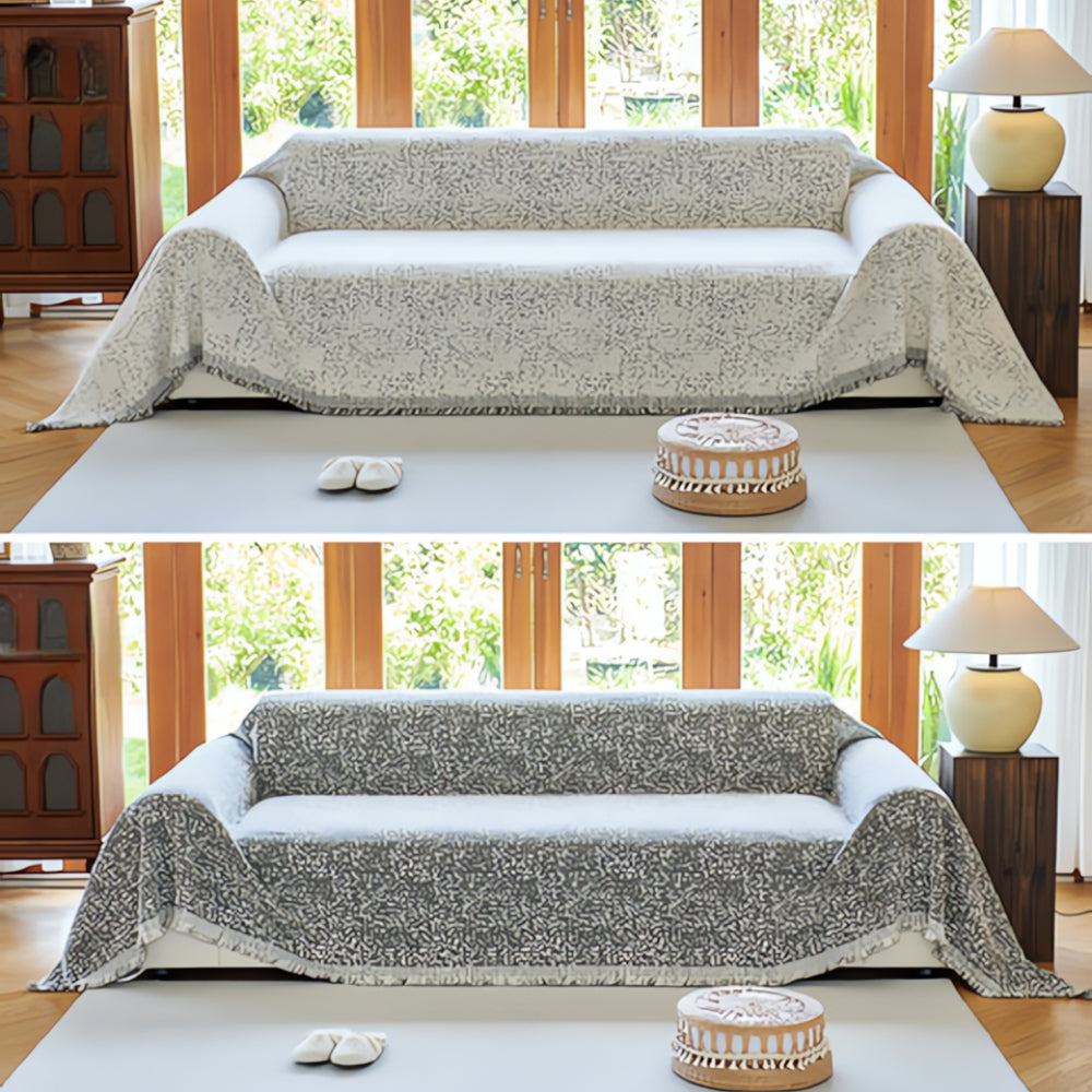 Nordic Speckle Reversible Sofa Cover Ash Fern