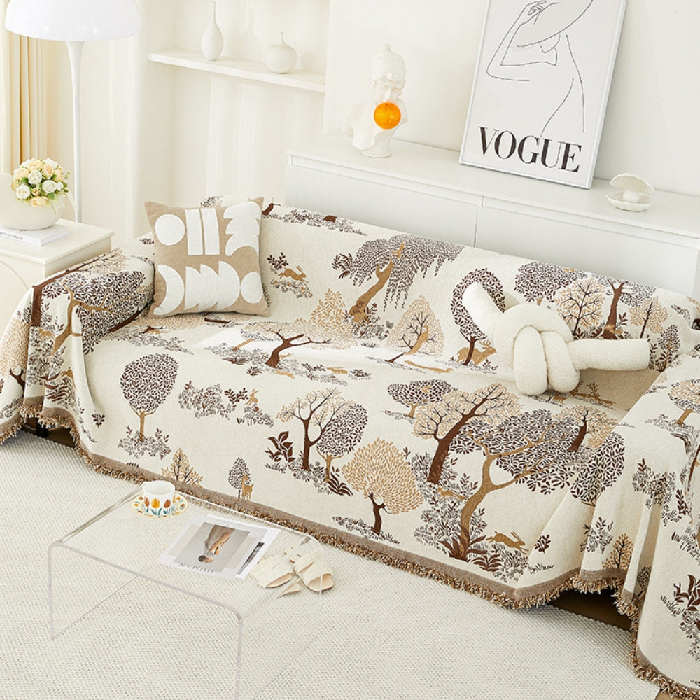 Eden Grove Chenille Sofa Cover Brown Woodland