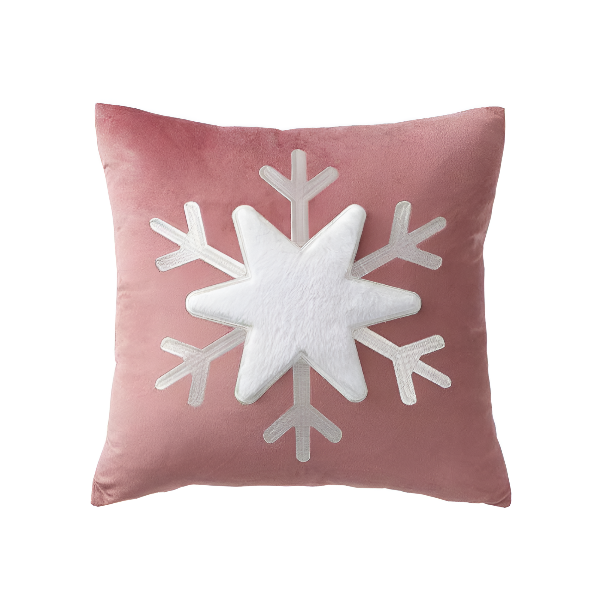 Snowflake Holiday Pillowcase Pink 17"x17"