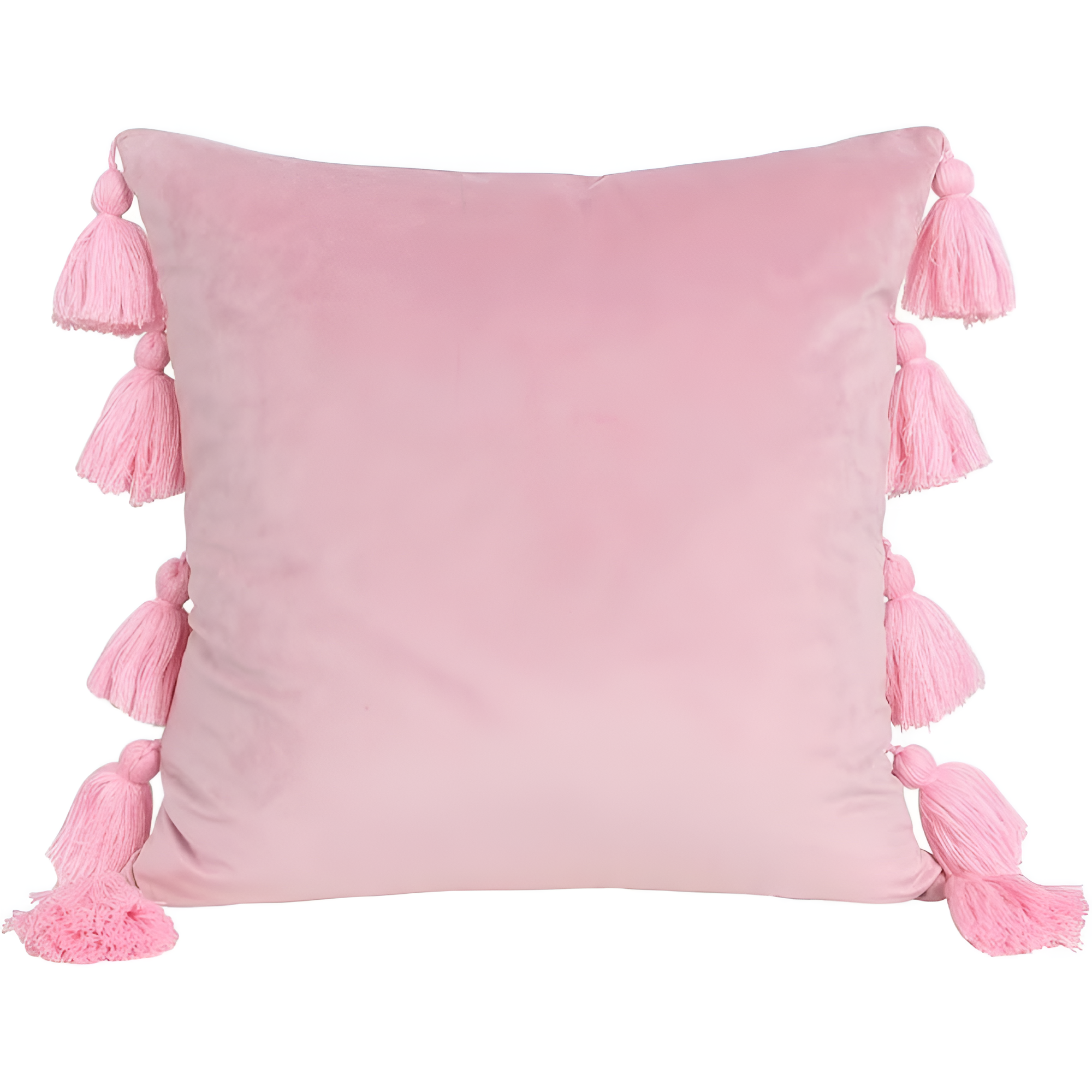 Bohemian Pompom Cushion Cover Pink 18"x18"
