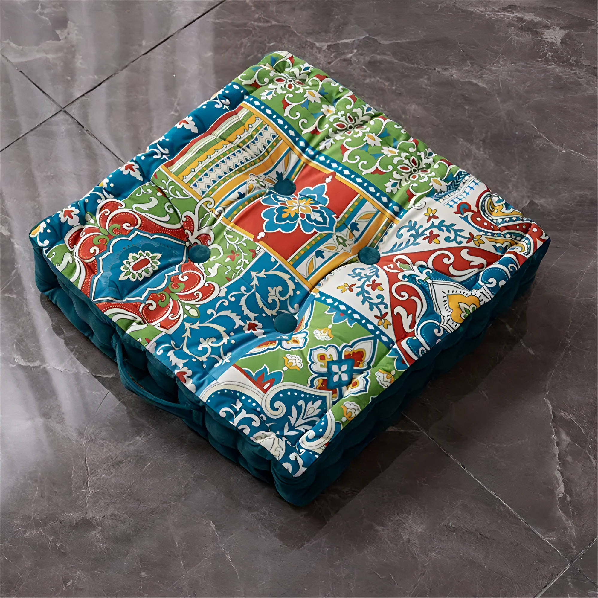 Vintage-Inspired Tufted Floor Cushion Fislanka