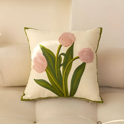 Blooming Tulip Cushion Cover Pink 18"x18"