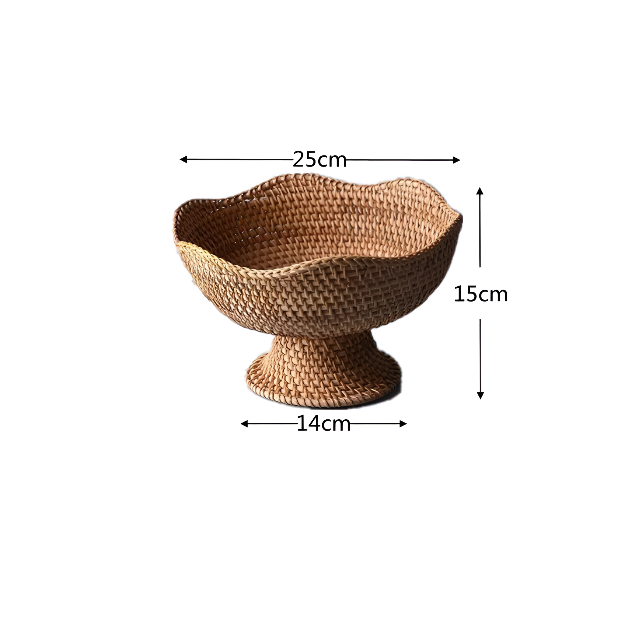 Natural Rattan Handwoven Fruit Basket 10"x6"
