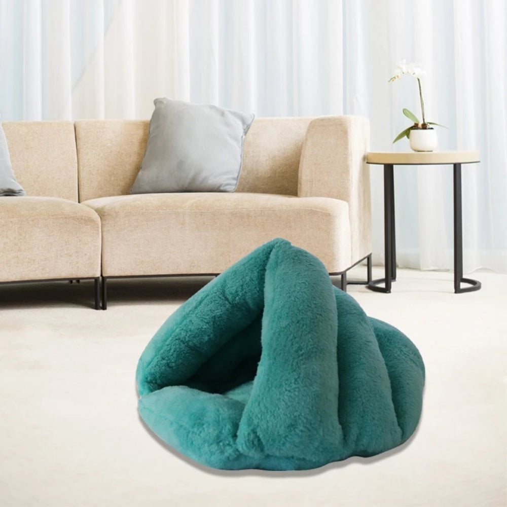Polar-Fleece Pet Cave Bed Green