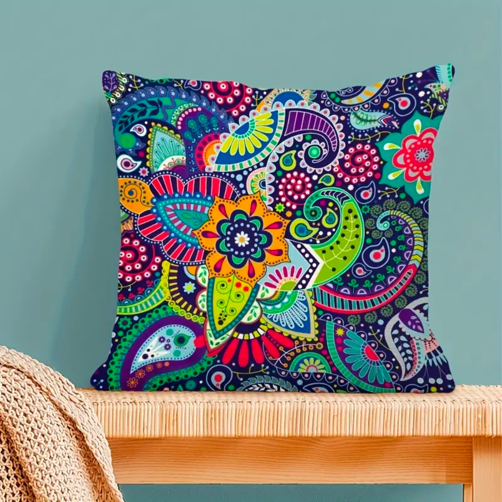 Colorful Bohemian Cushion Cover Artistic Palette