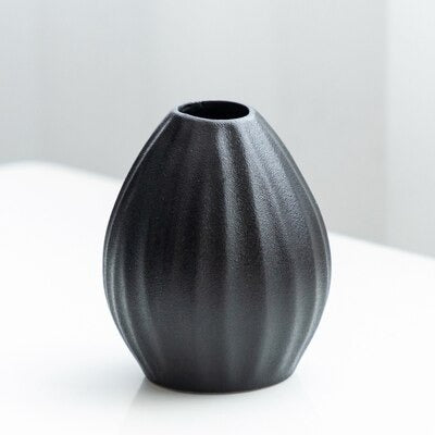 MidNight Black Textured Ceramic Vases Origin