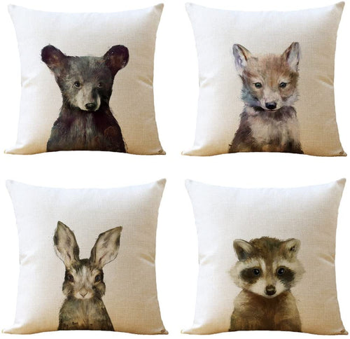 Baby Animals Cushion Covers 4 Pack Bundle (Save More)