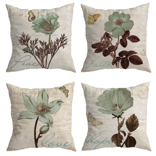 Butterfly Flower Cushion Covers 4 Pack Bundle (Save More)