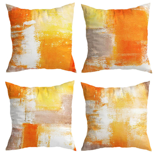 Brush Orange Cushion Covers 4 Pack Bundle (Save More)