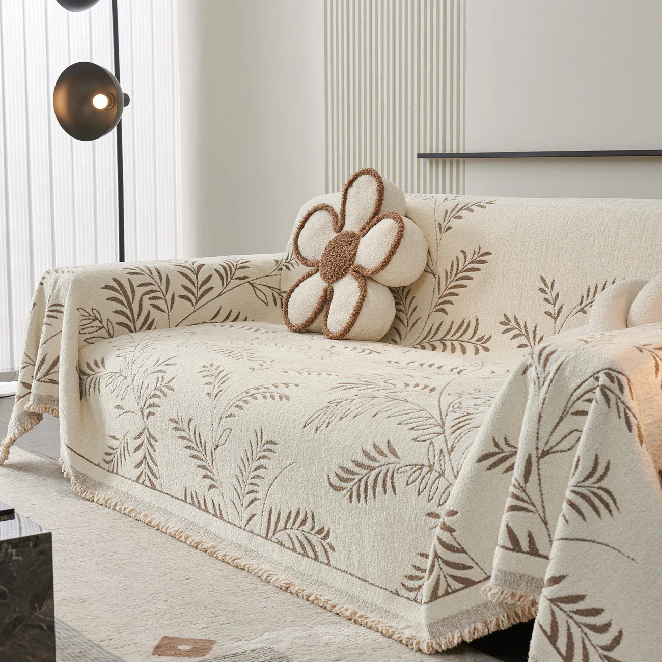 Winter Fern Cotton Sofa/Couch Cover