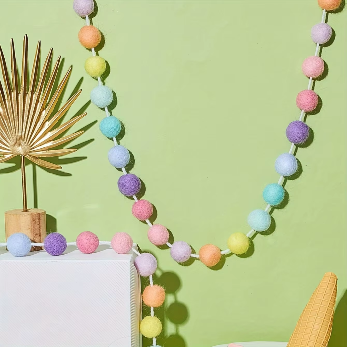 Rainbow Pompom Garland