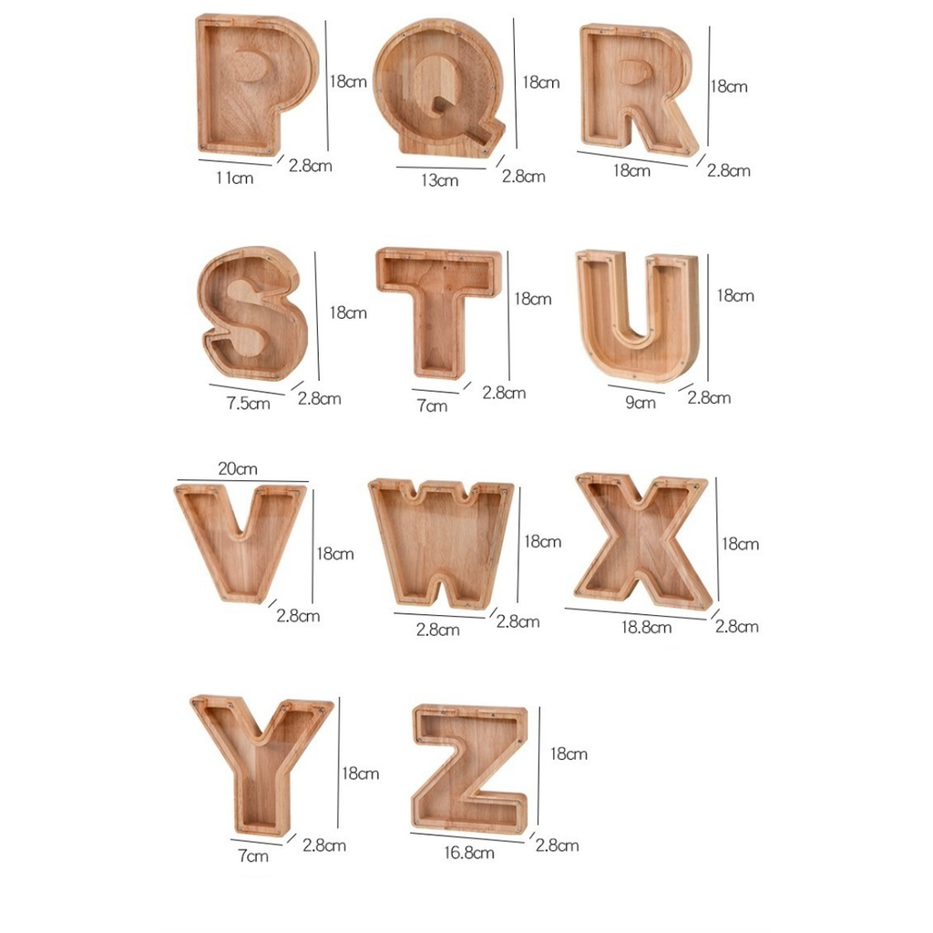 Wooden Letter Piggy Bank