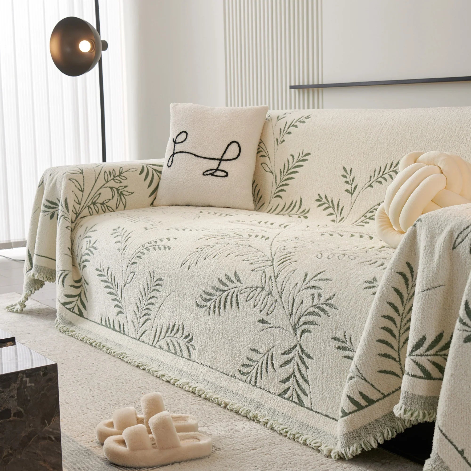 Winter Fern Cotton Sofa/Couch Cover