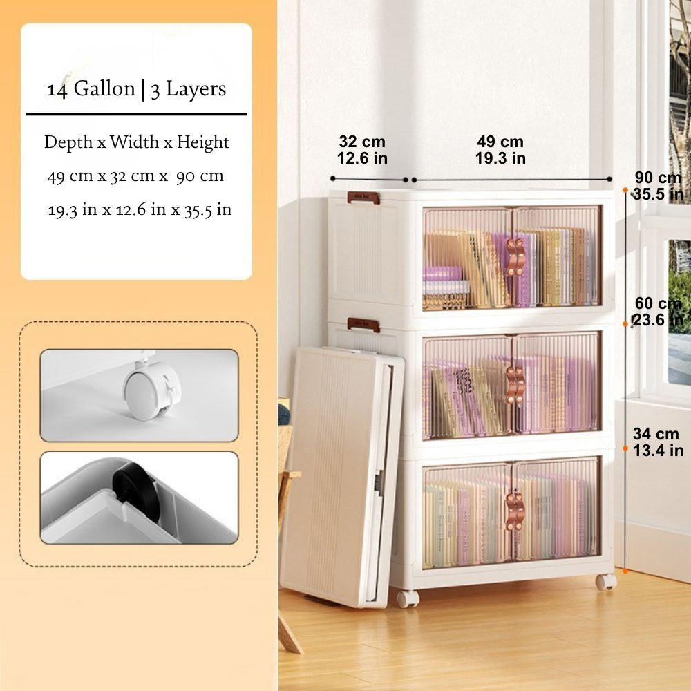 Stackable Storage Bins 3 Layers 14 Gallon