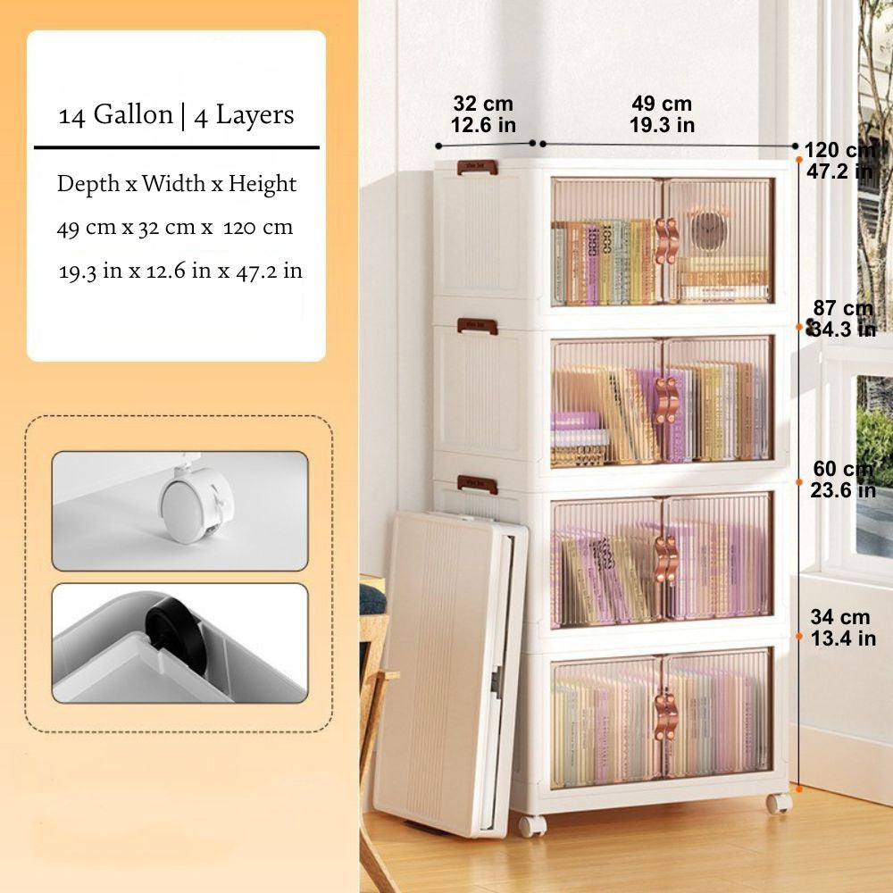 Stackable Storage Bins 4 Layers 14 Gallon