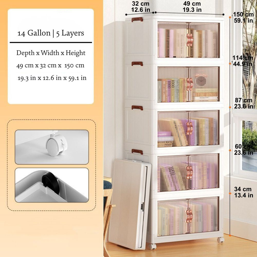 Stackable Storage Bins 5 Layers 14 Gallon