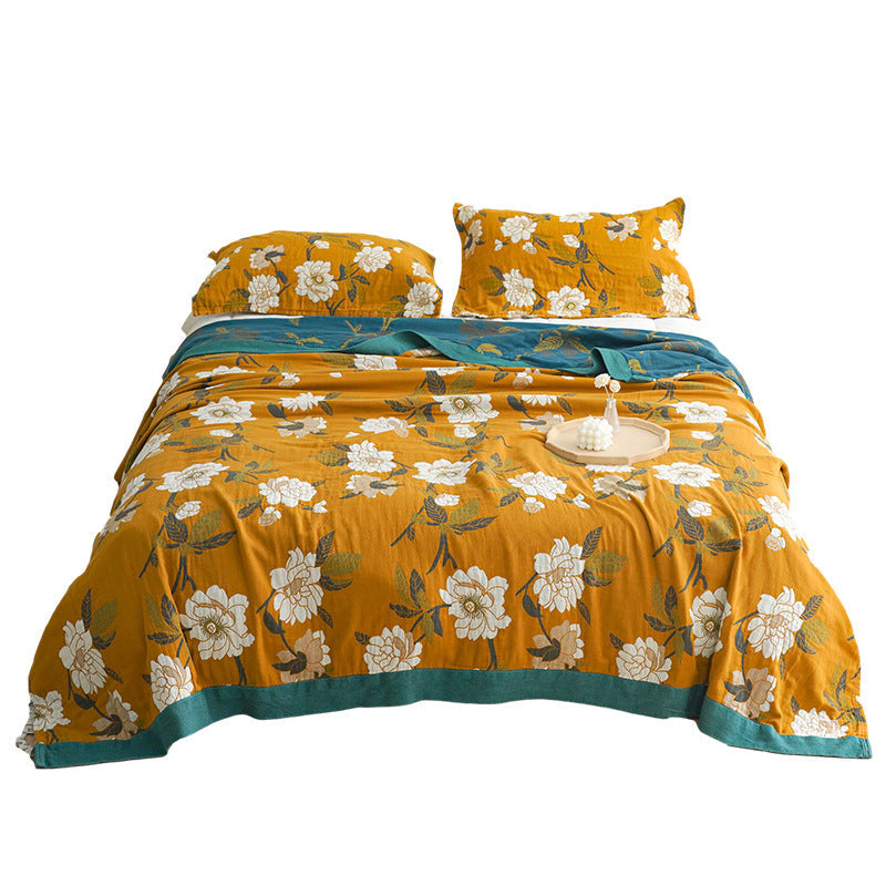 Floral Cotton Throw Blanket