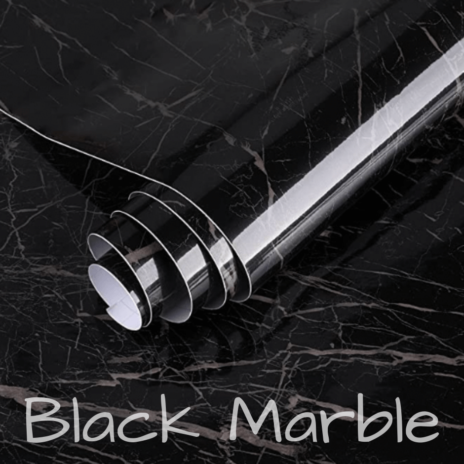 Decorative Marble Contact Paper Black Marble
