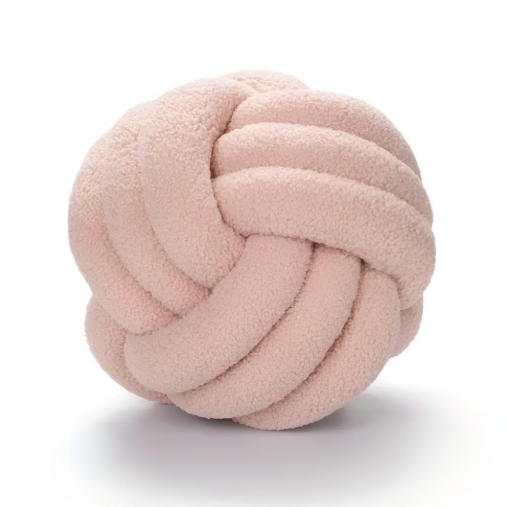 Knotted Boucle Cushion Orange Pink