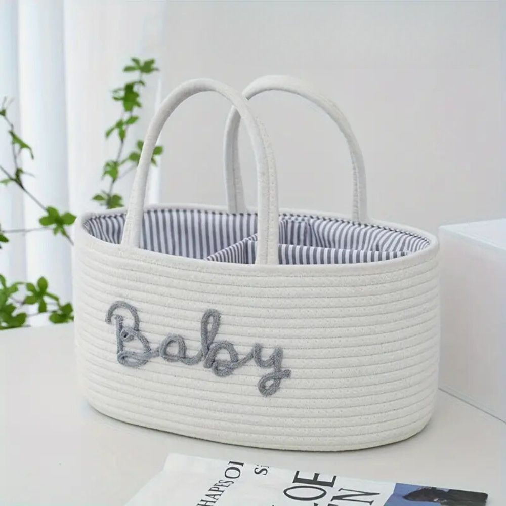 Cotton Rope Baby Caddy Organizer Original White