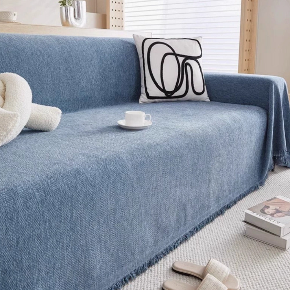 Minimalist Sofa Cover Blue