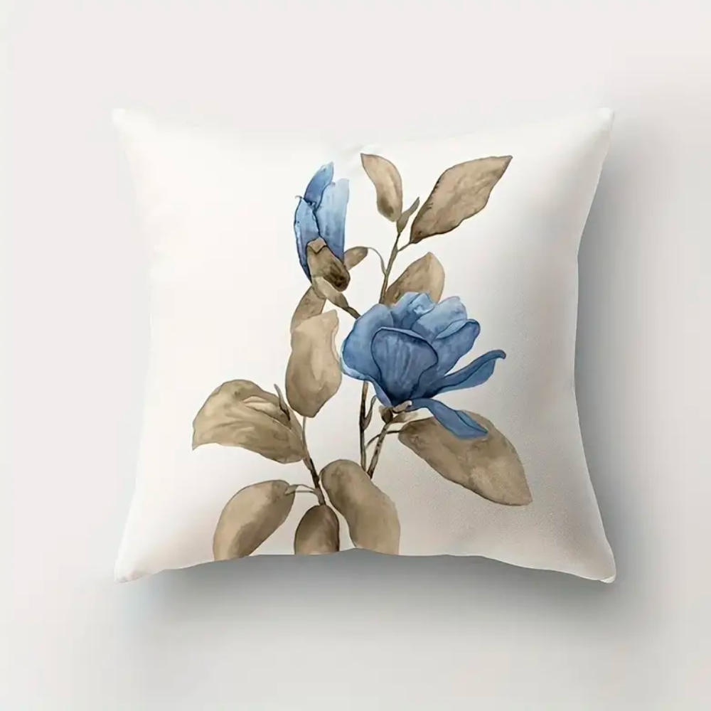 Blue Flowers Cushion Covers Blue Blossom