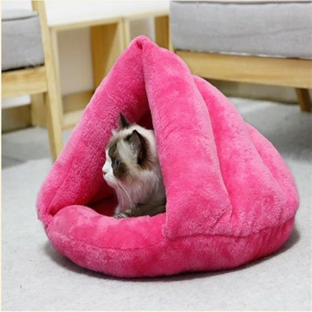 Polar-Fleece Pet Cave Bed Pink