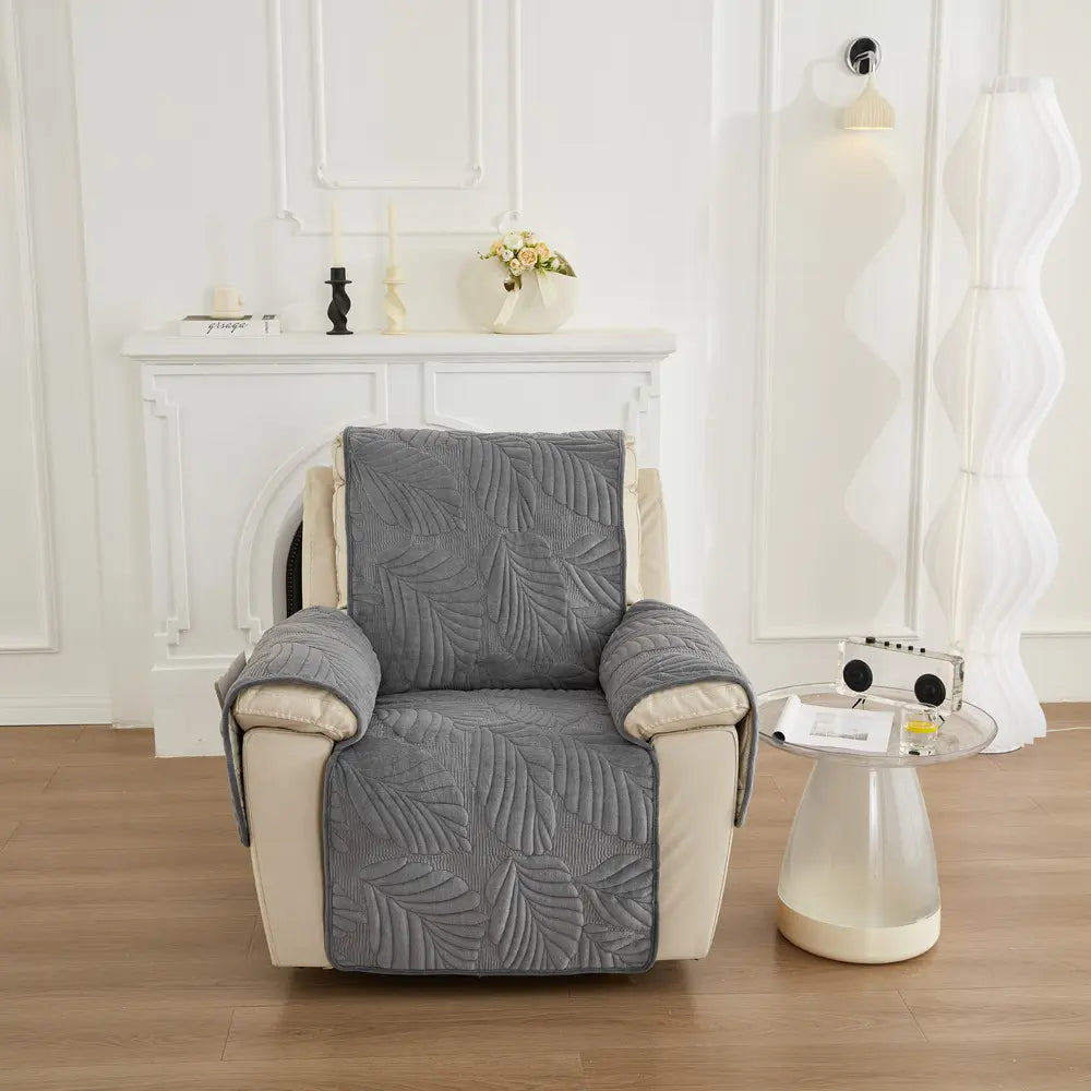 Waterproof Recliner Cover - Quilted Slipcover with Storage Pockets