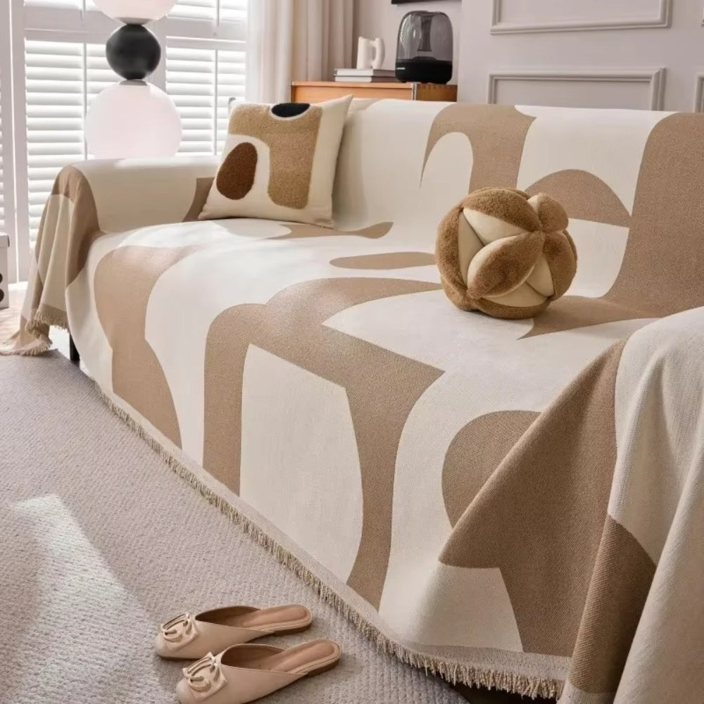Harper Luxe Chenille Sofa Cover Khaki