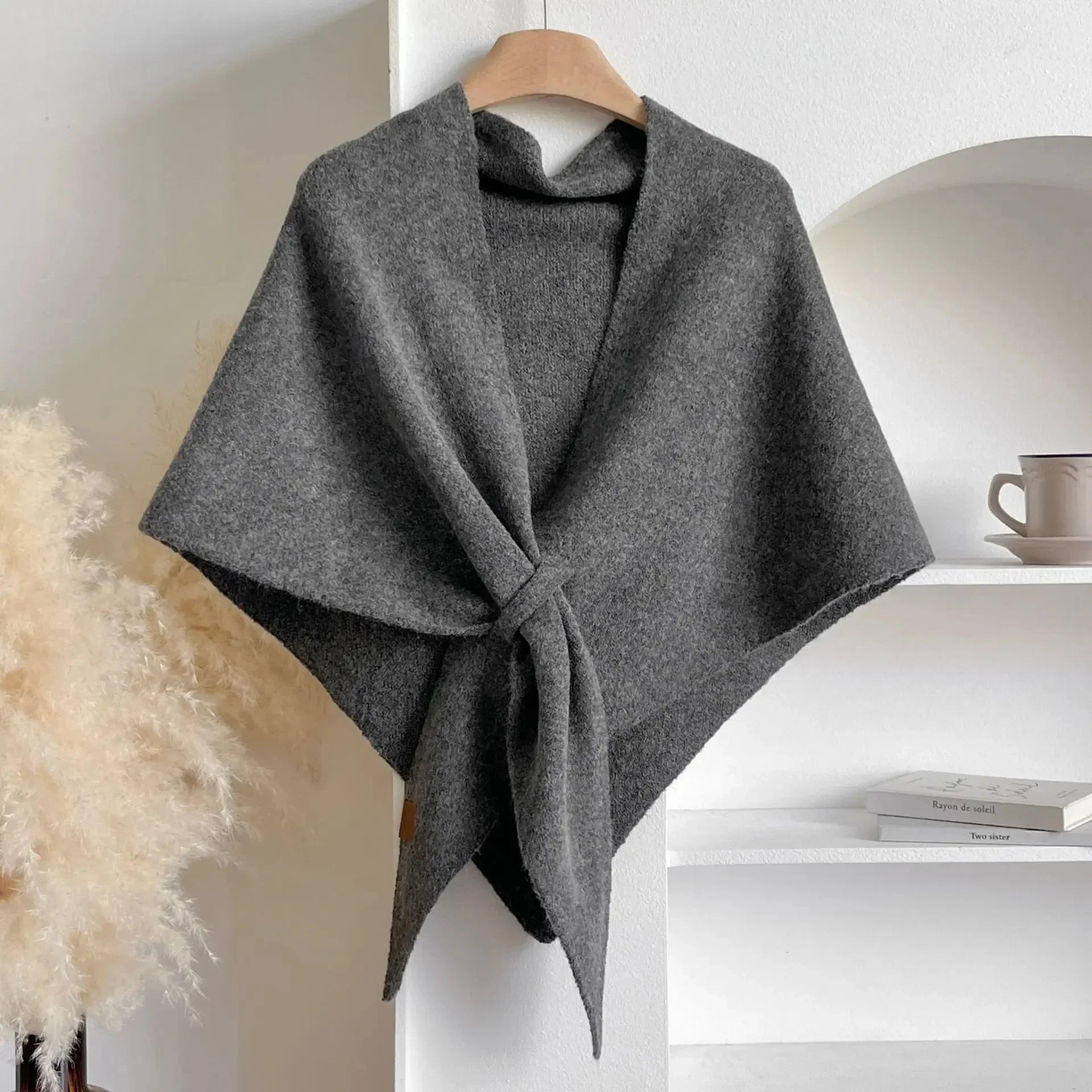 Liora Fleece Shawl Gray One Size
