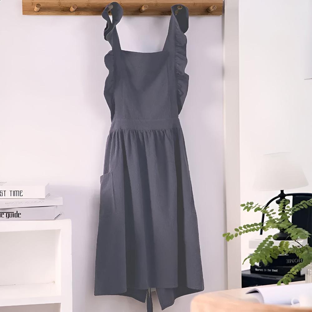 Lotus Leaf Lace Apron Ash