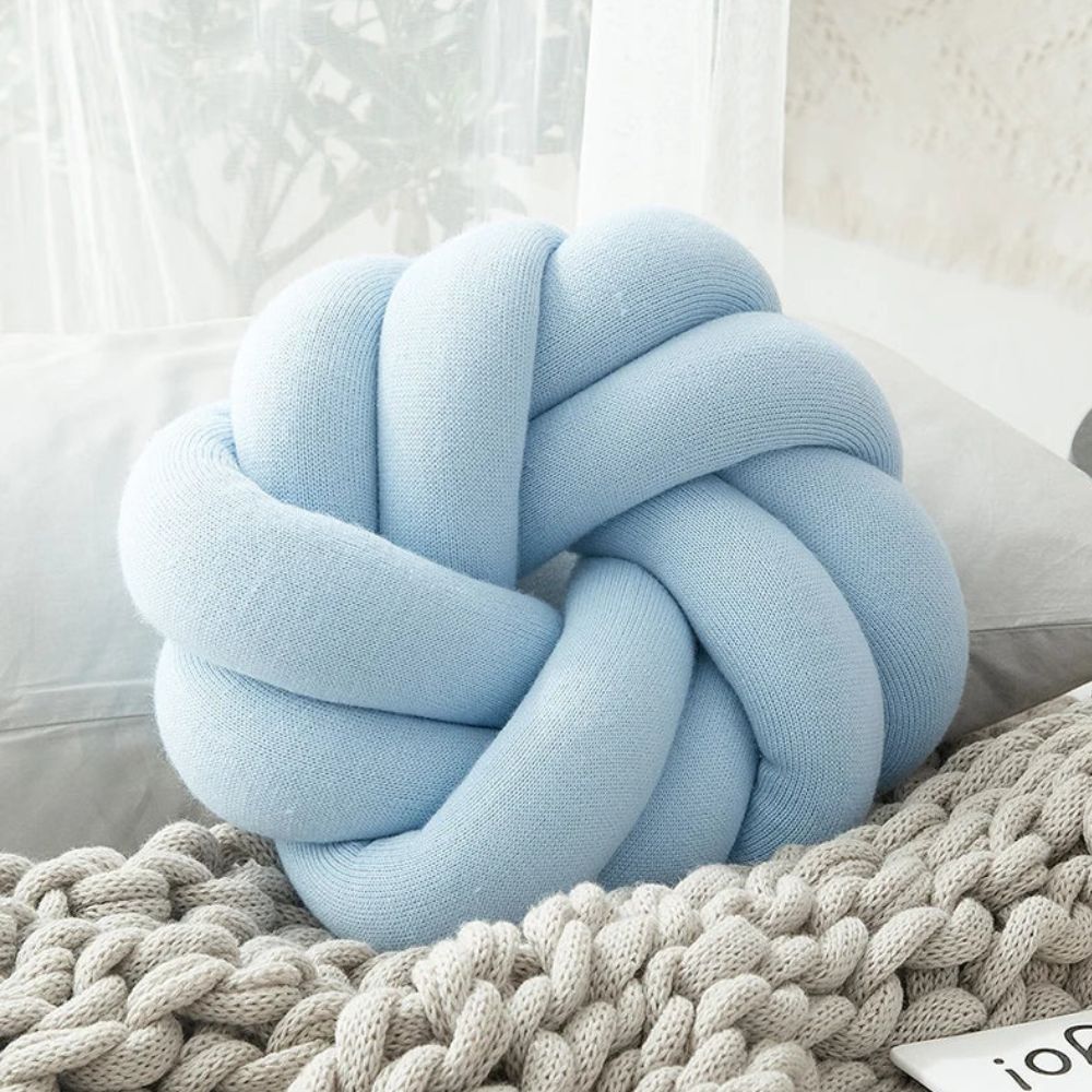 Puffy Pretzel Cushion Sky Mist