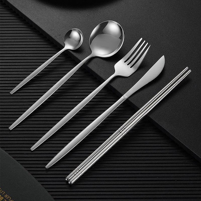 Nara Matte Black & Gold Cutlery Set